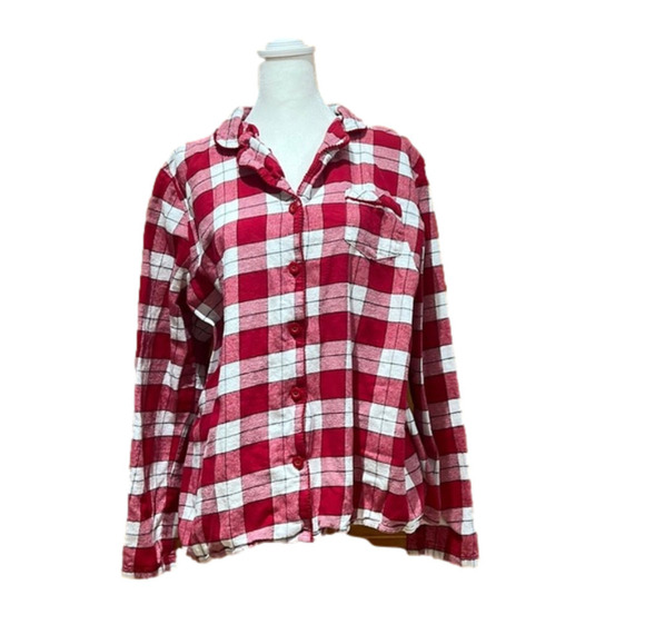 Croft and Barrow Plaid Flannel Sleep Shirt Large - Picture 1 of 3